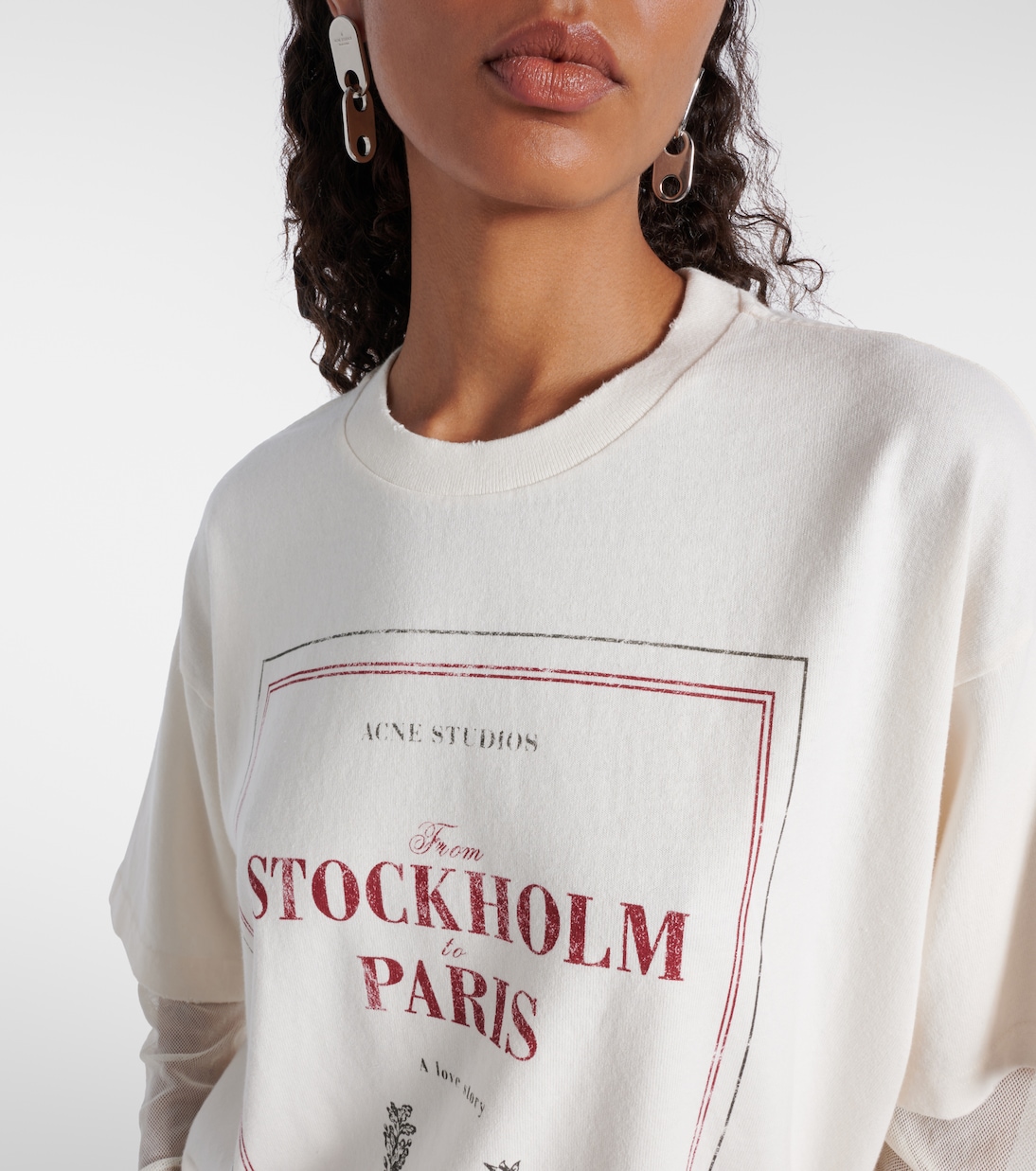 Layered printed cotton jersey T-shirt | Acne Studios