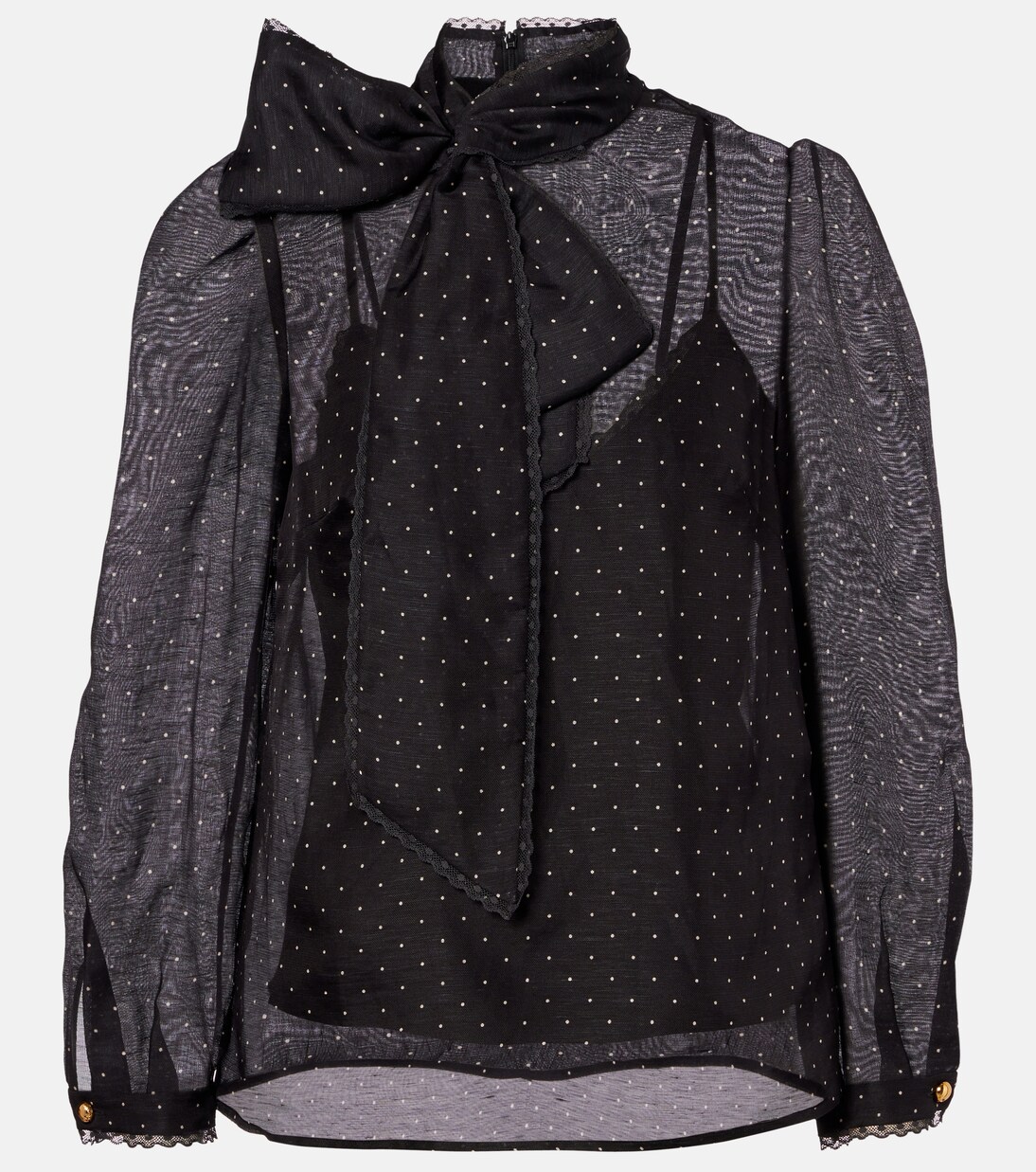 Blouse en lin et soie à pois | Zimmermann