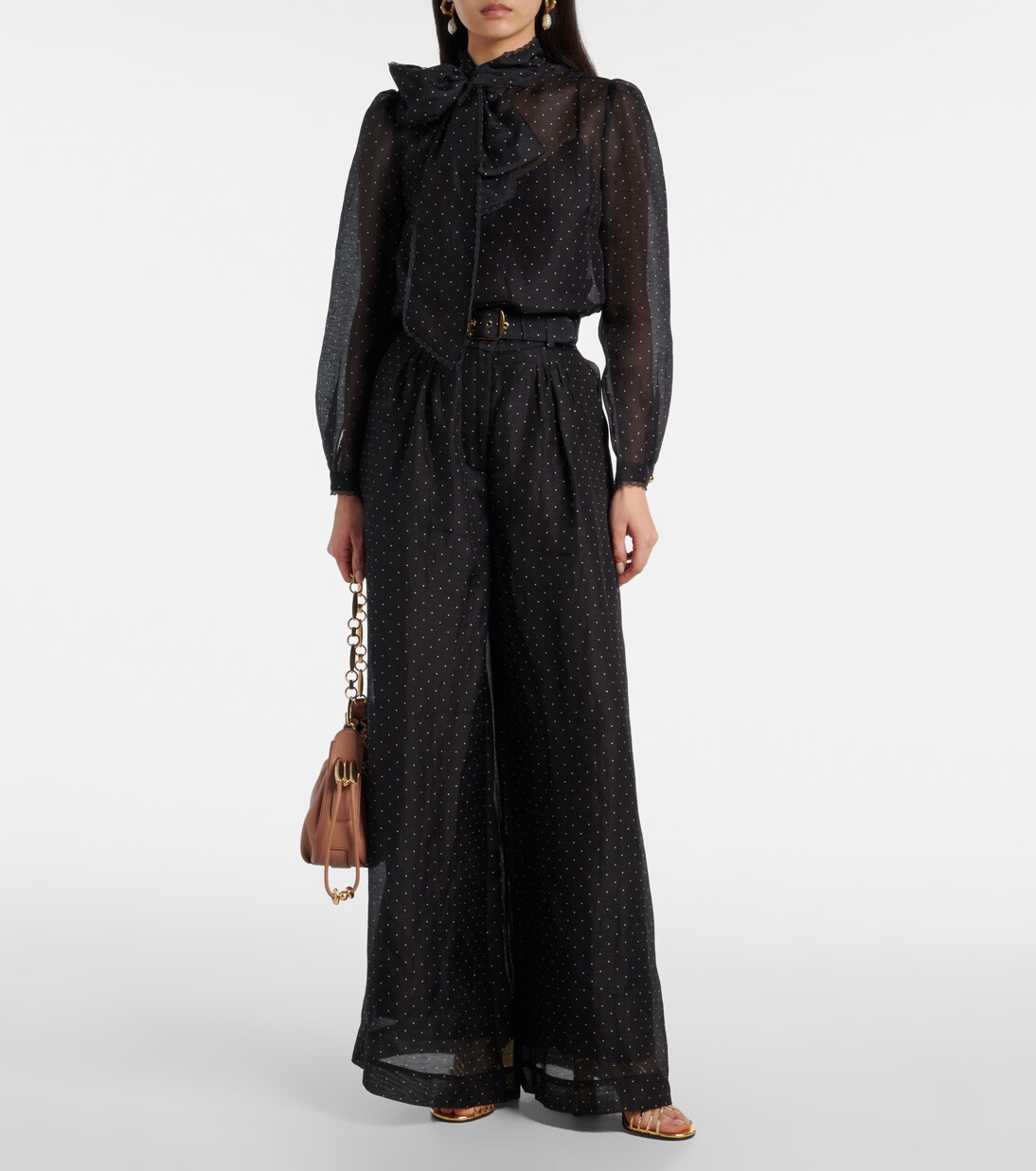 Blouse en lin et soie à pois | Zimmermann