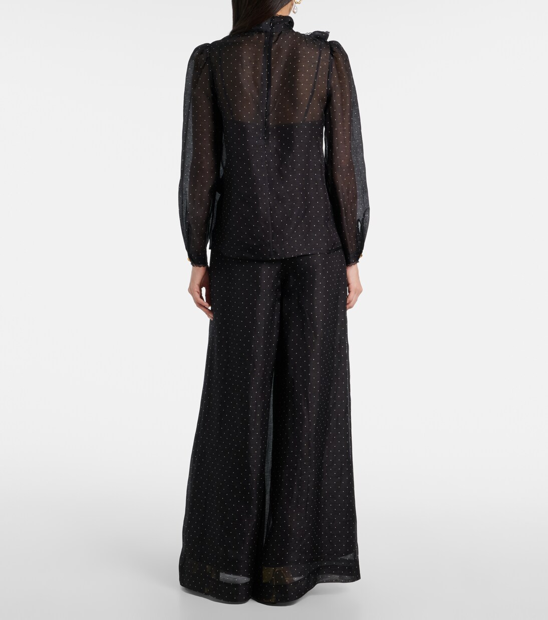 Blouse en lin et soie à pois | Zimmermann