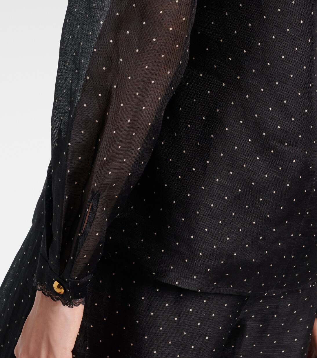 Blouse en lin et soie à pois | Zimmermann