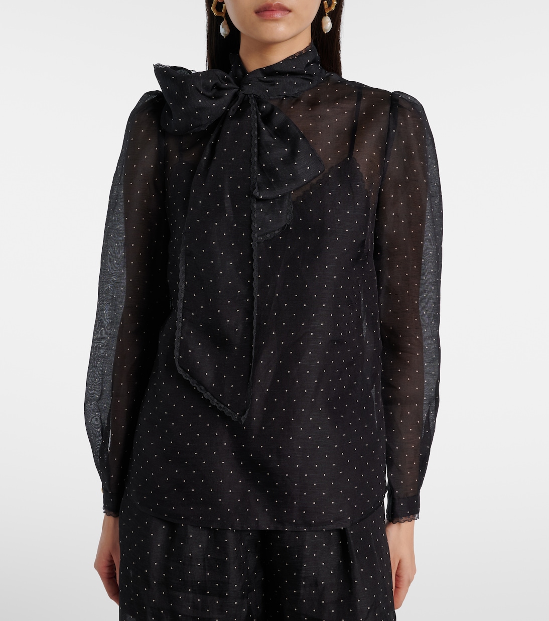 Blouse en lin et soie à pois | Zimmermann