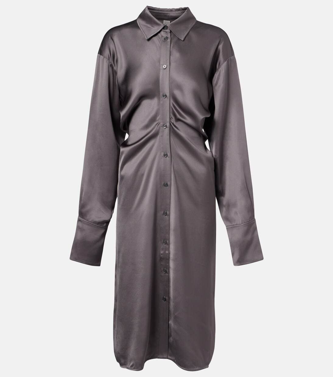 Draped satin shirt dress | Toteme