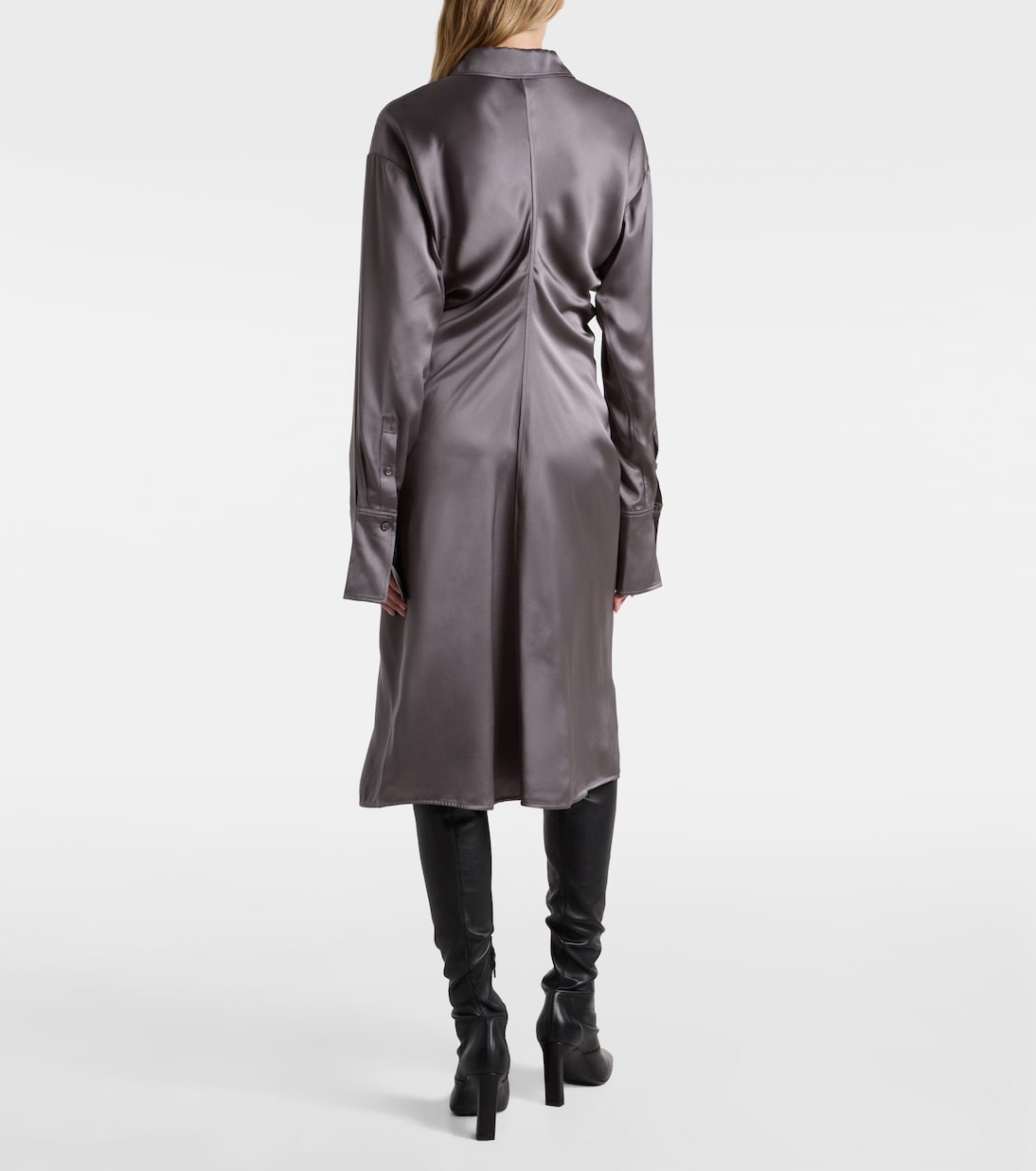 Draped satin shirt dress | Toteme