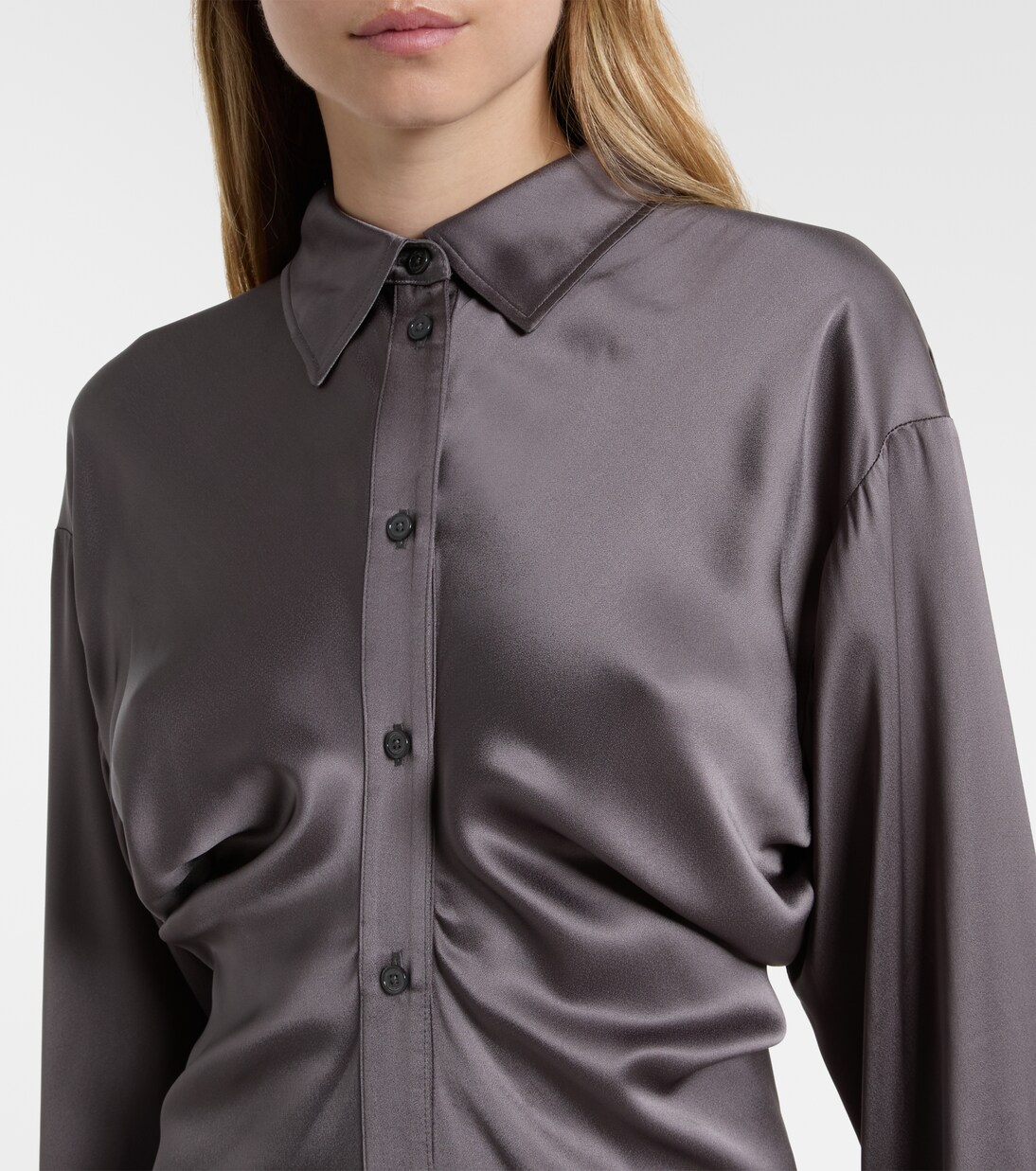 Draped satin shirt dress | Toteme
