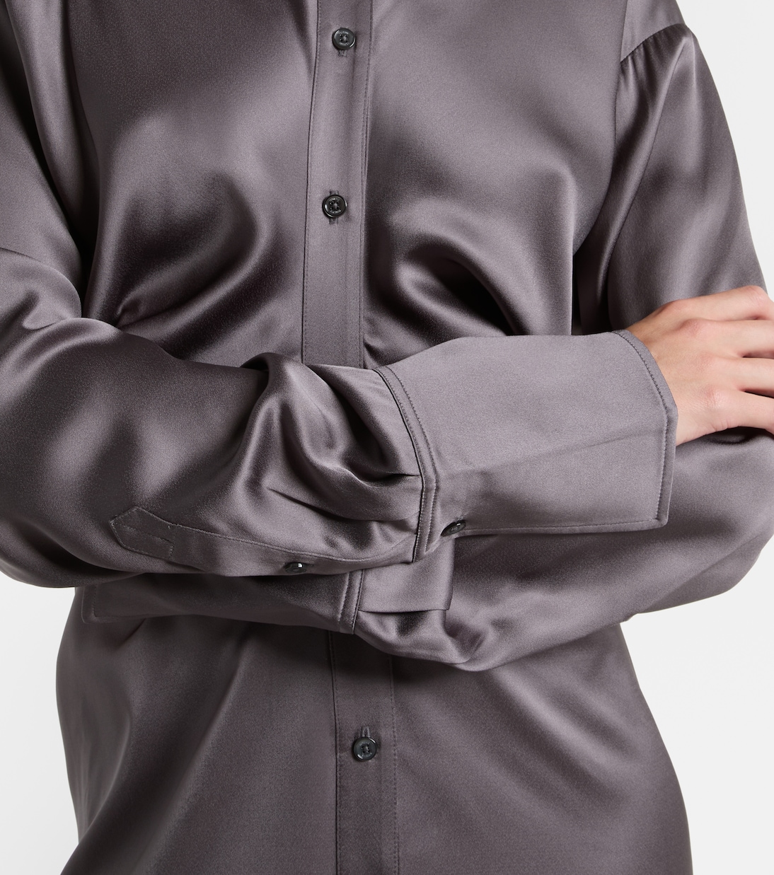 Draped satin shirt dress | Toteme