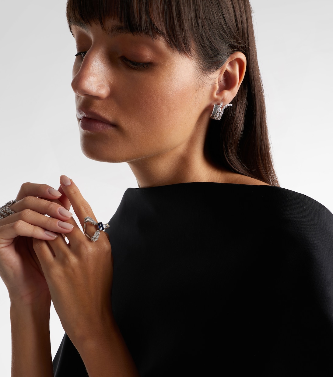 Ohrringe Y-Couture aus 18kt Weißgold mit Diamanten | Yeprem