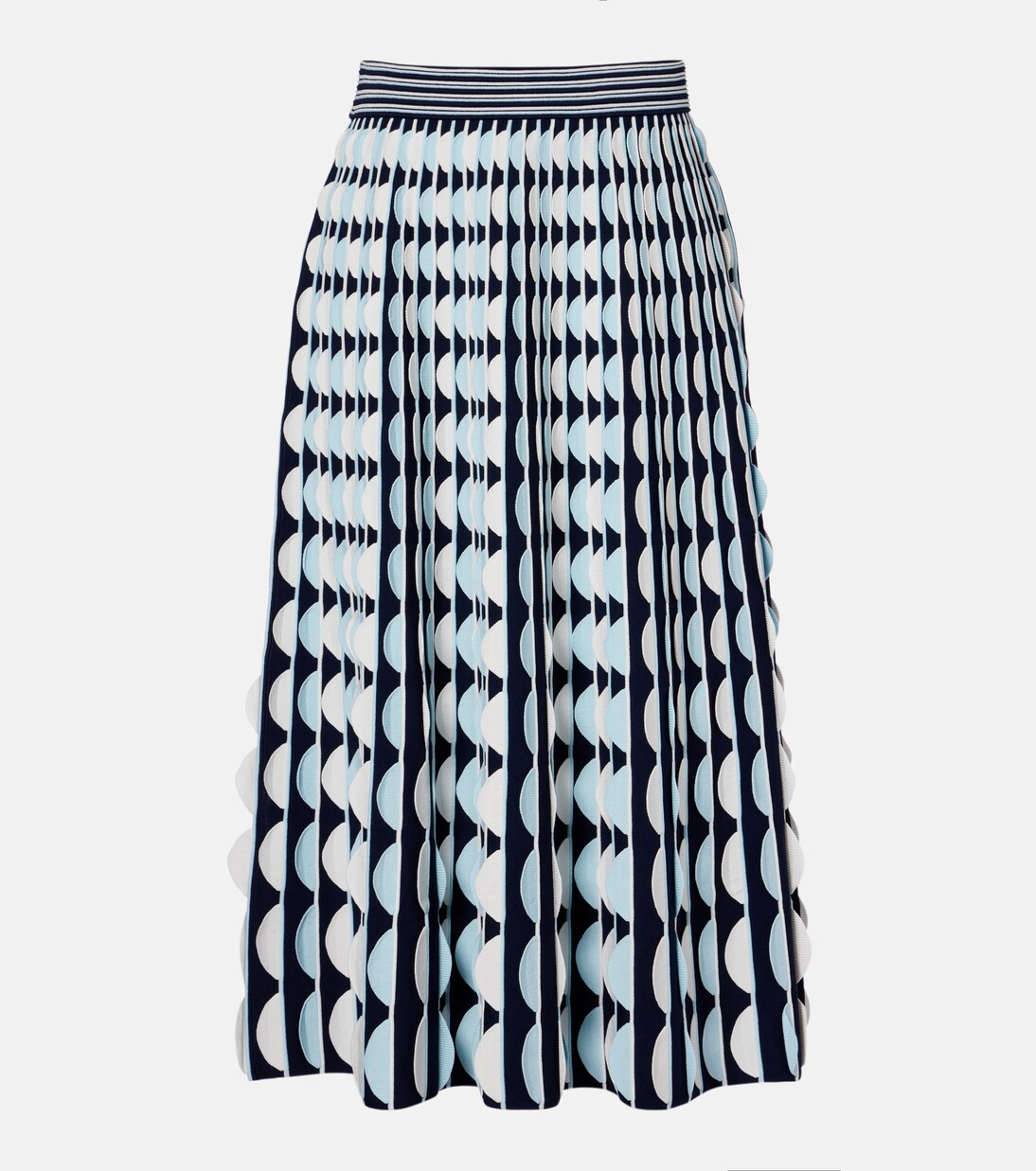 Micah knitted scalloped midi skirt | Simkhai