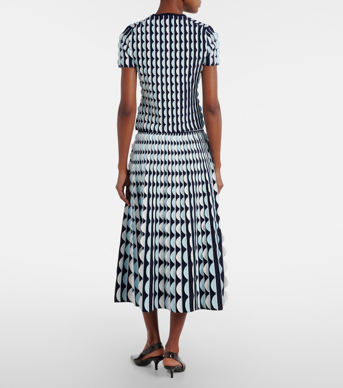 Micah knitted scalloped midi skirt | Simkhai