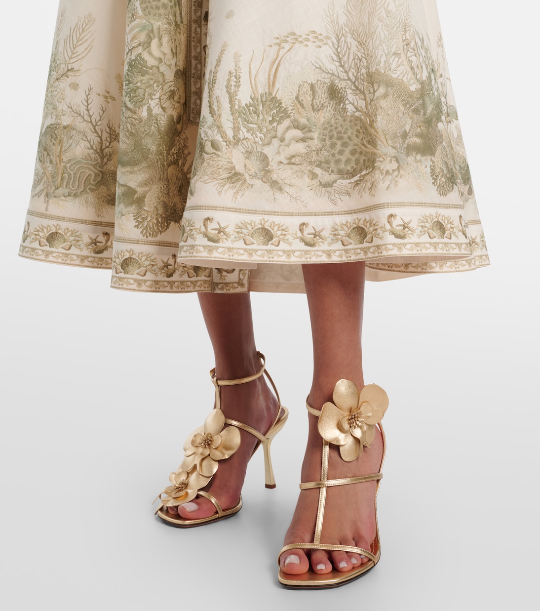 Orchid 85 metallic leather sandals | Zimmermann