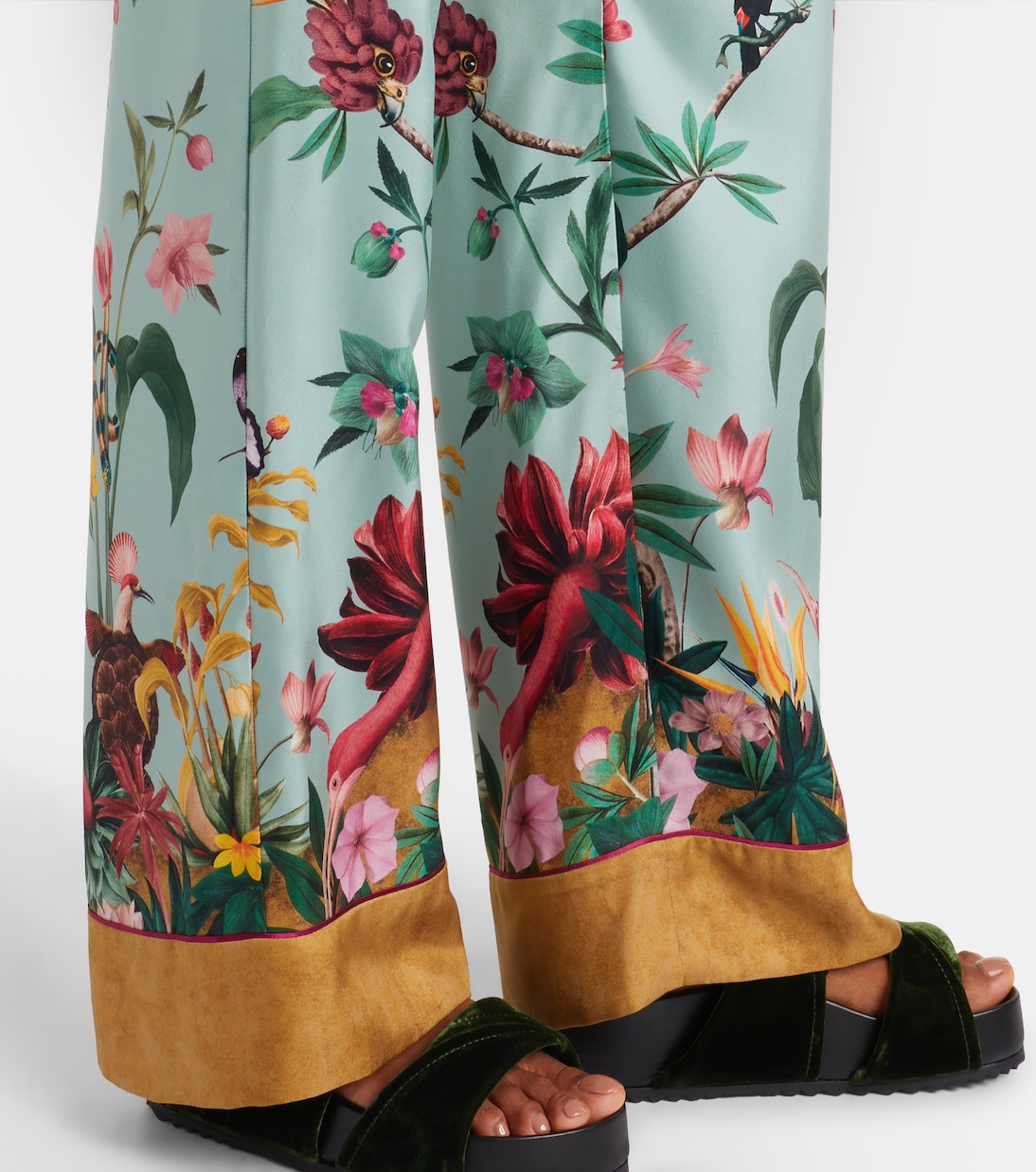 Printed silk twill wide-leg pants | La DoubleJ