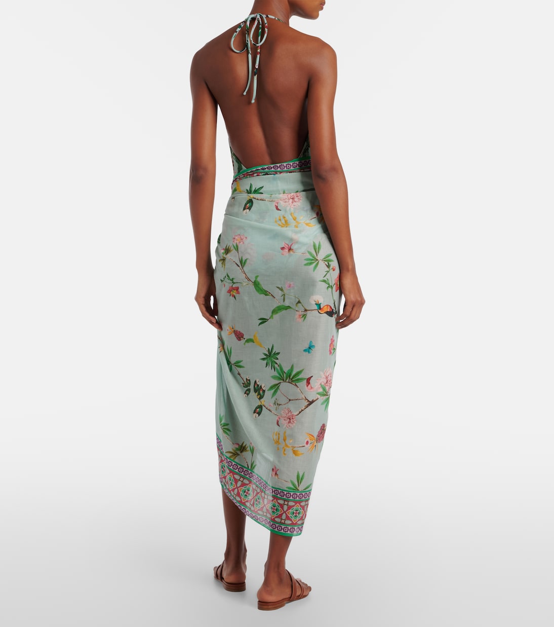 Floral cotton voile beach cover-up | La DoubleJ