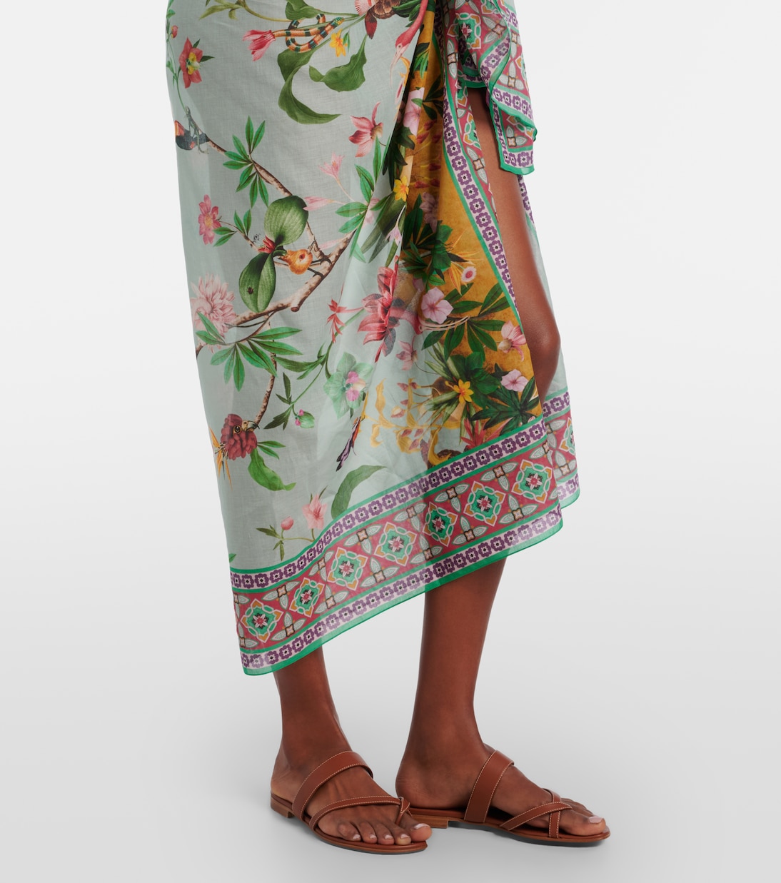 Floral cotton voile beach cover-up | La DoubleJ