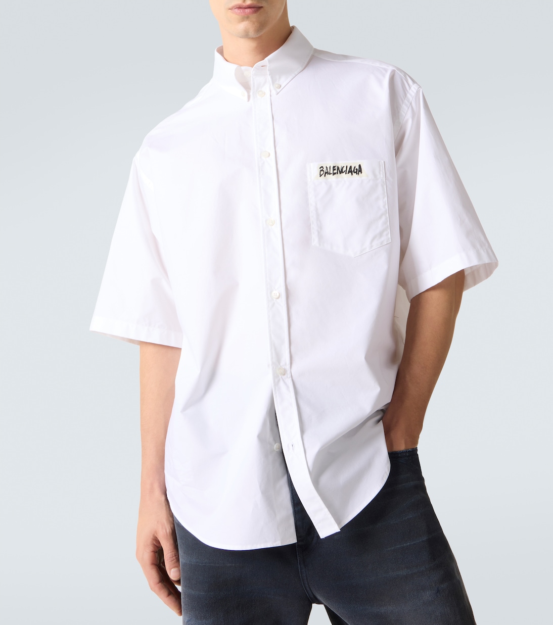 Camisa Masking Tape de popelín de algodón | Balenciaga