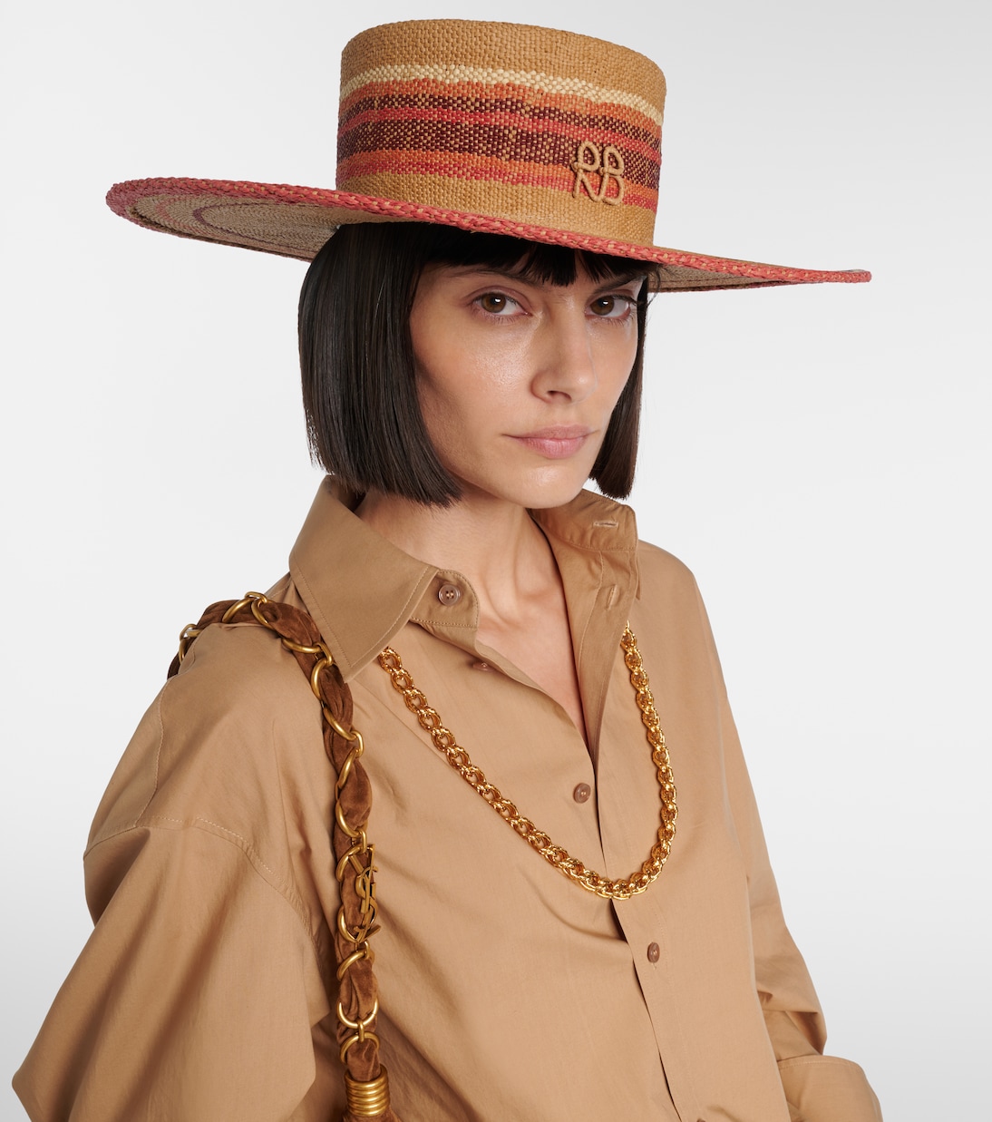 Logo striped straw hat | Ruslan Baginskiy