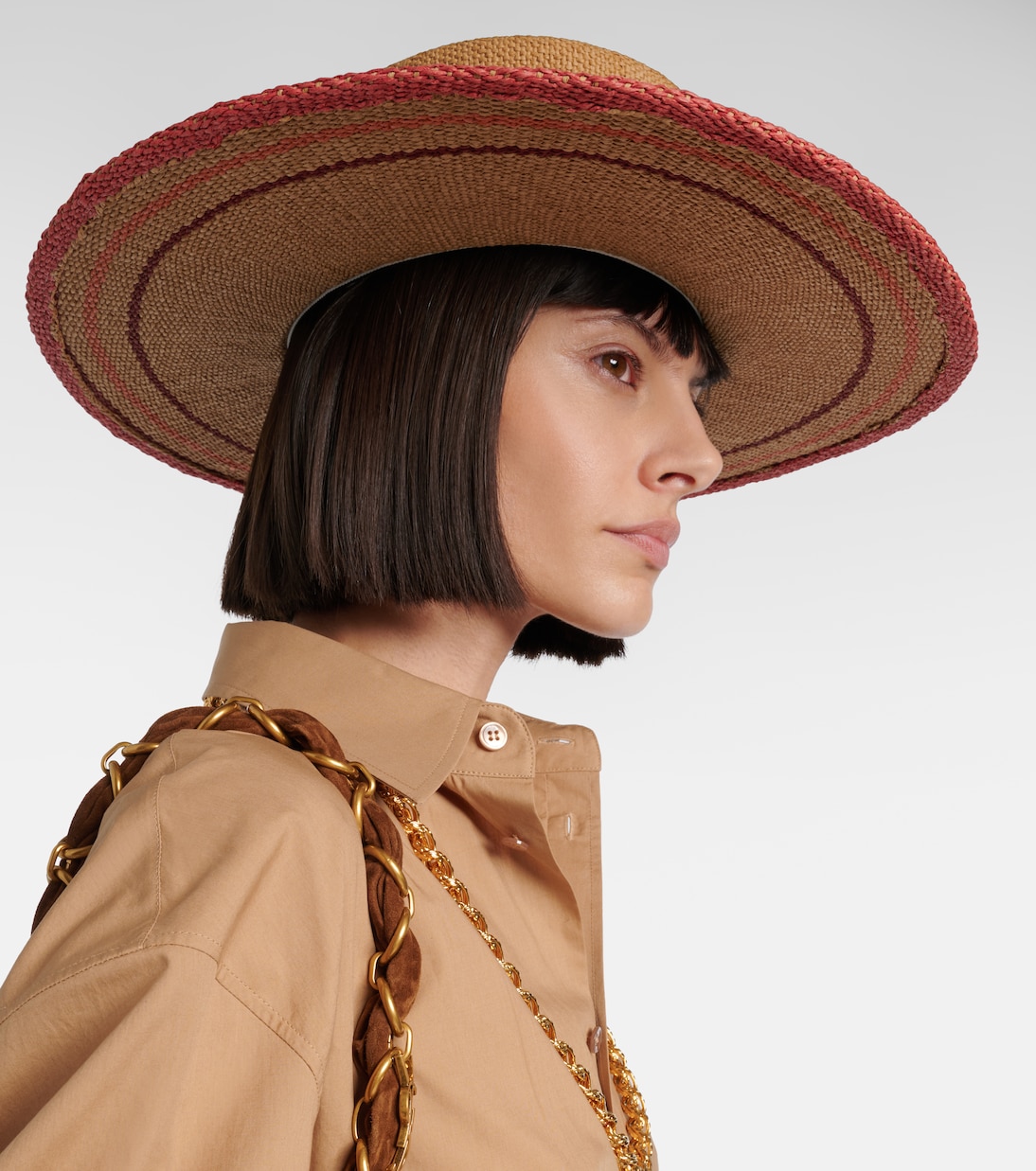 Logo striped straw hat | Ruslan Baginskiy