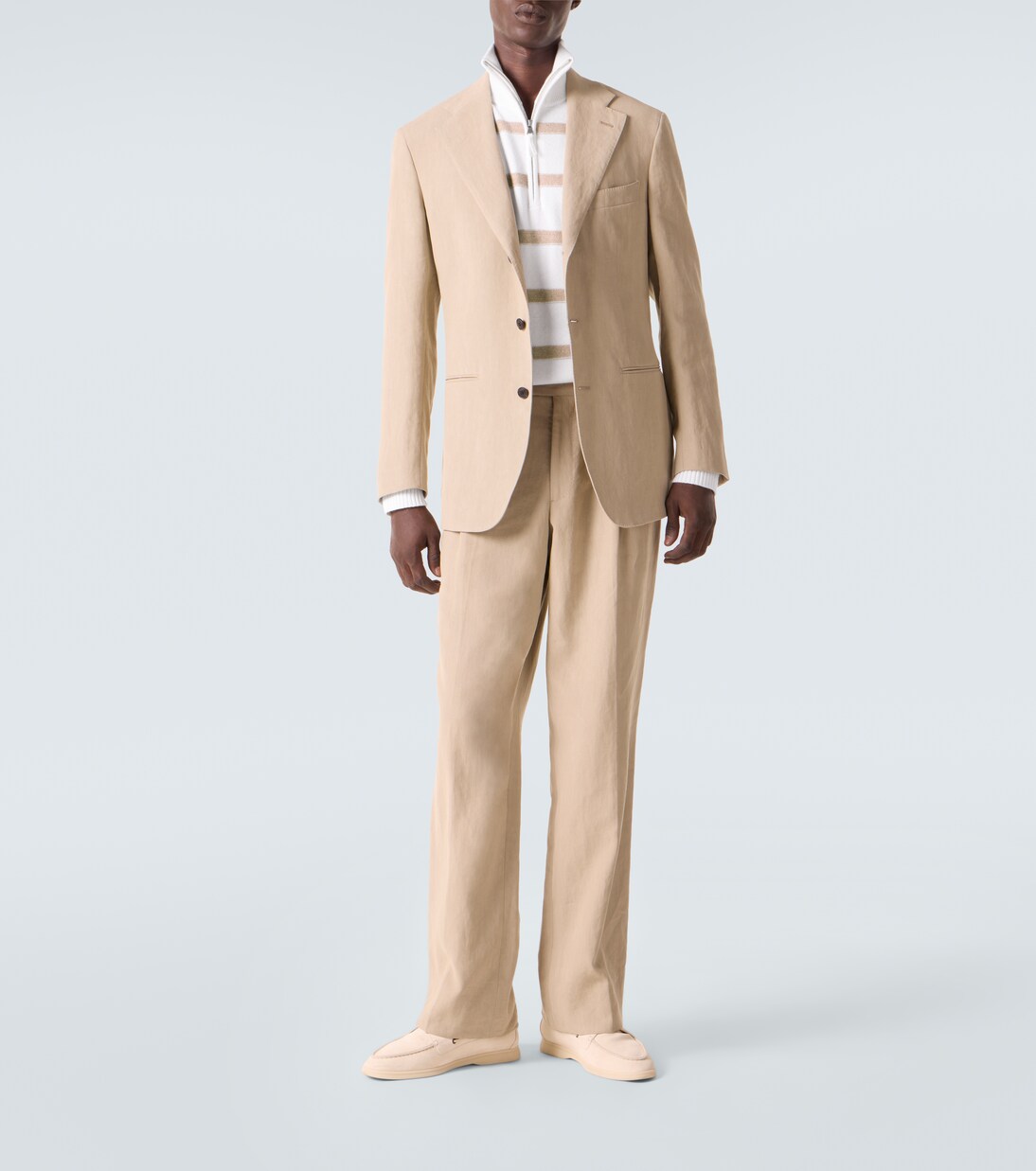 Striped cotton and cashmere sweater | Allude