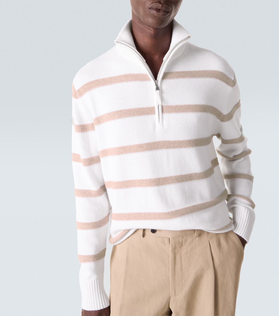 Striped cotton and cashmere sweater | Allude
