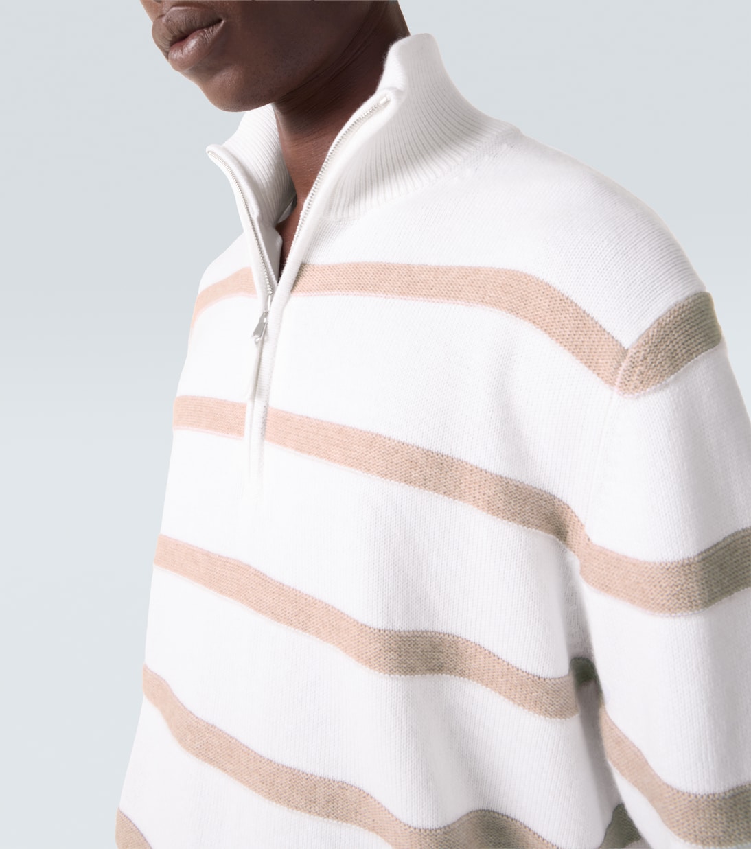 Striped cotton and cashmere sweater | Allude