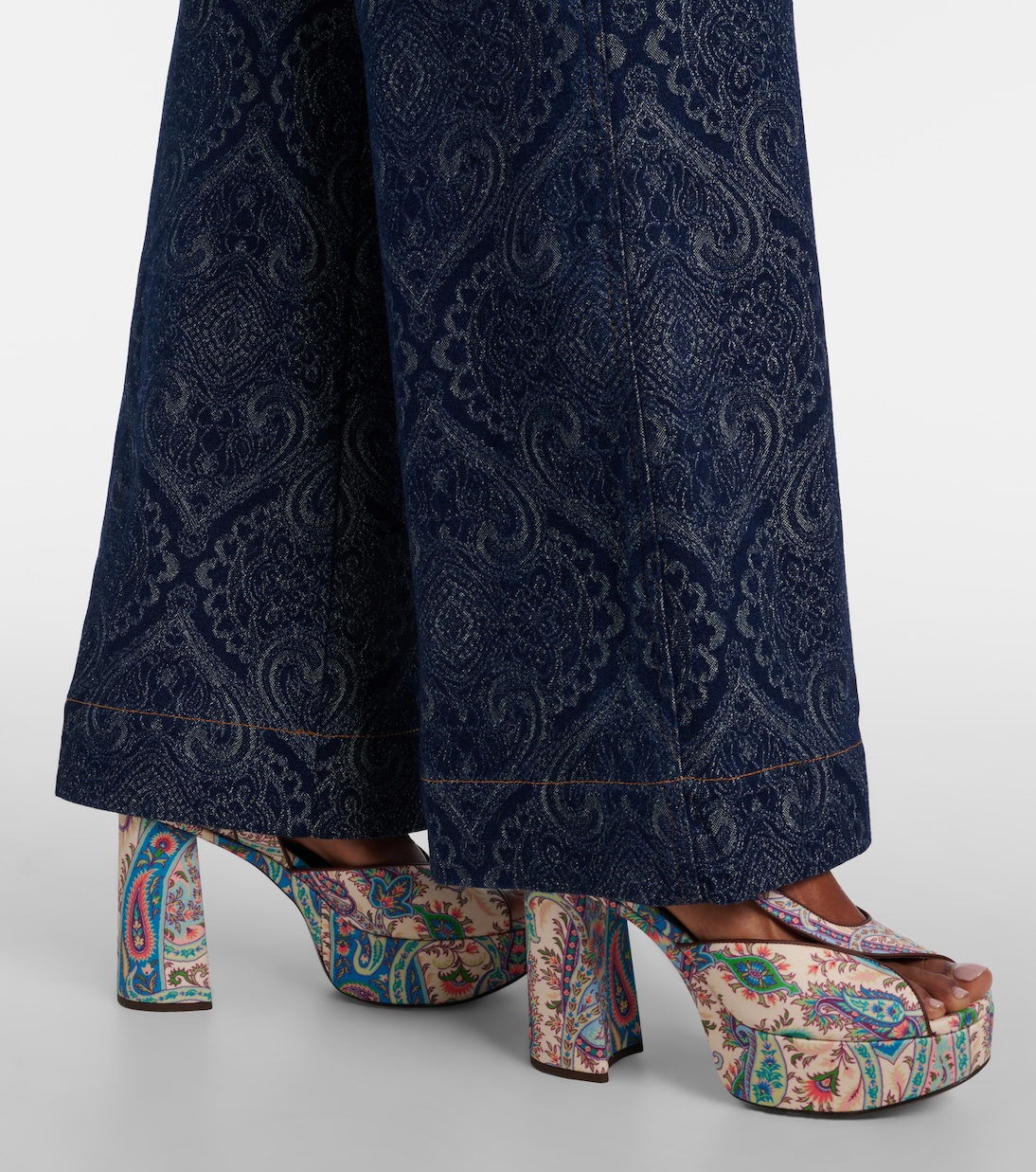 120 paisley canvas platform sandals | Etro