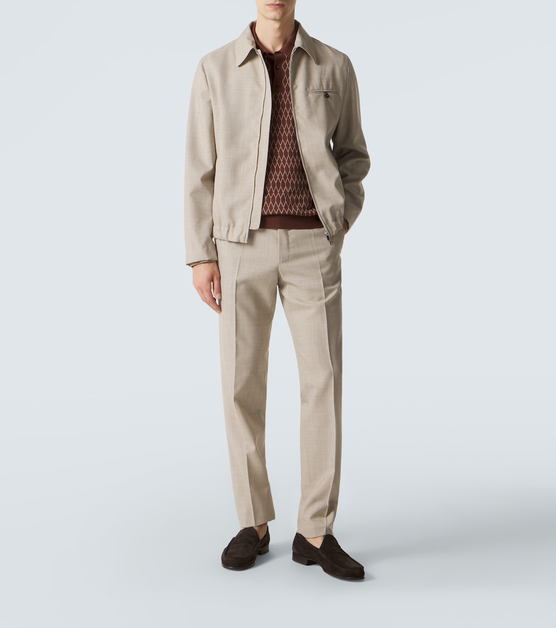 Virgin wool slim pants | Slowear