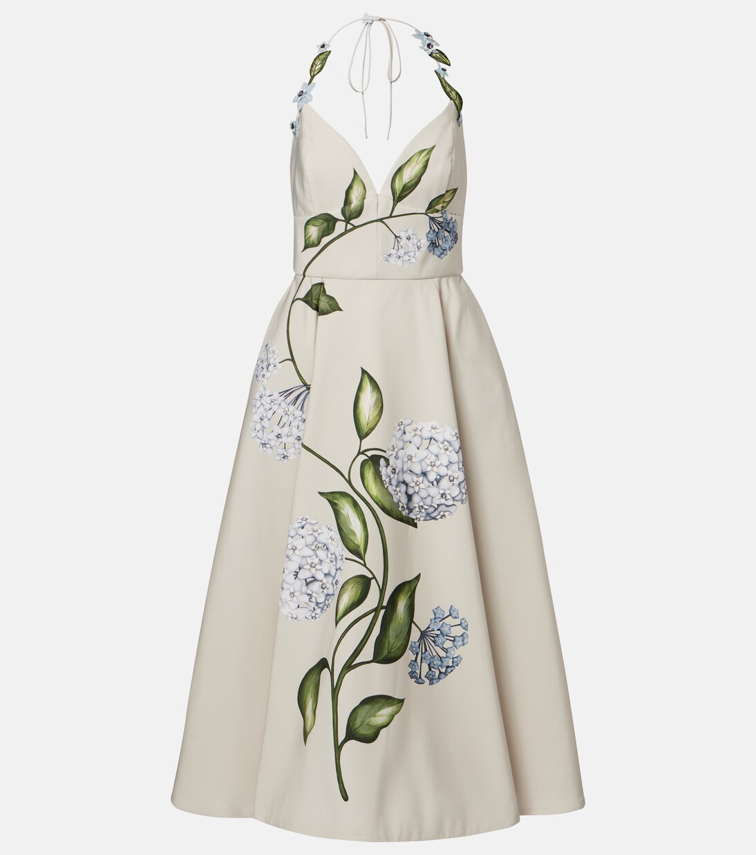 فستان كوكتيل بطبعات الورود | Oscar de la Renta