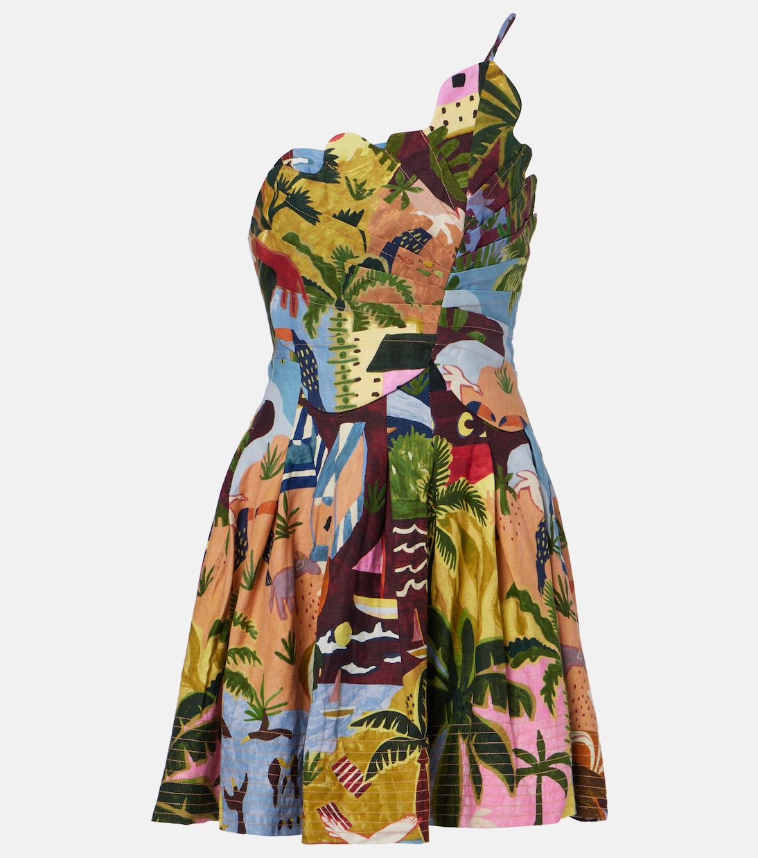 Tropical Painting printed cotton minidress | Farm Rio