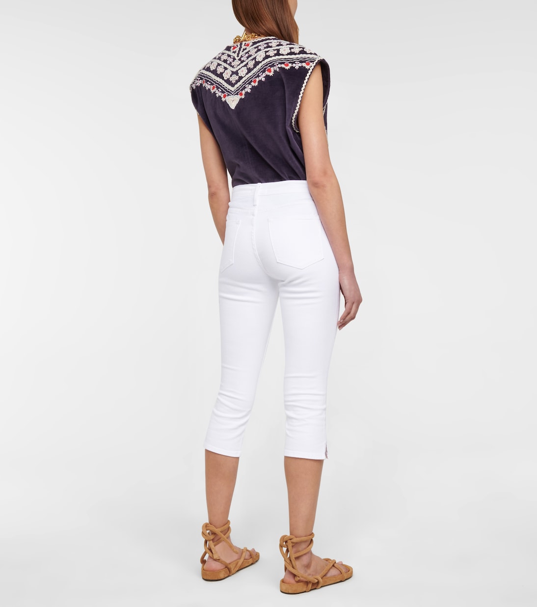 Le High Pedal Pusher denim shorts | Frame