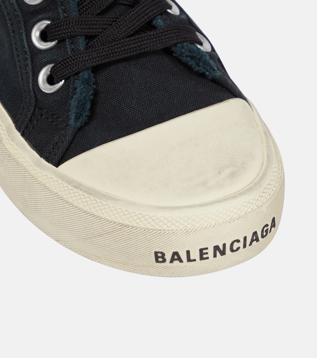 Paris distressed open-back sneakers | Balenciaga