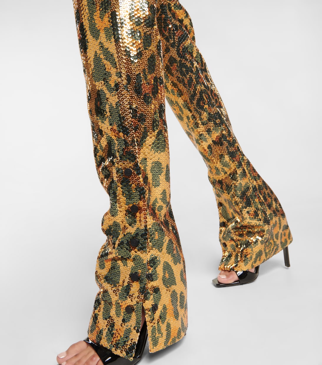 Pantalon slim à sequins et motif léopard | Rabanne