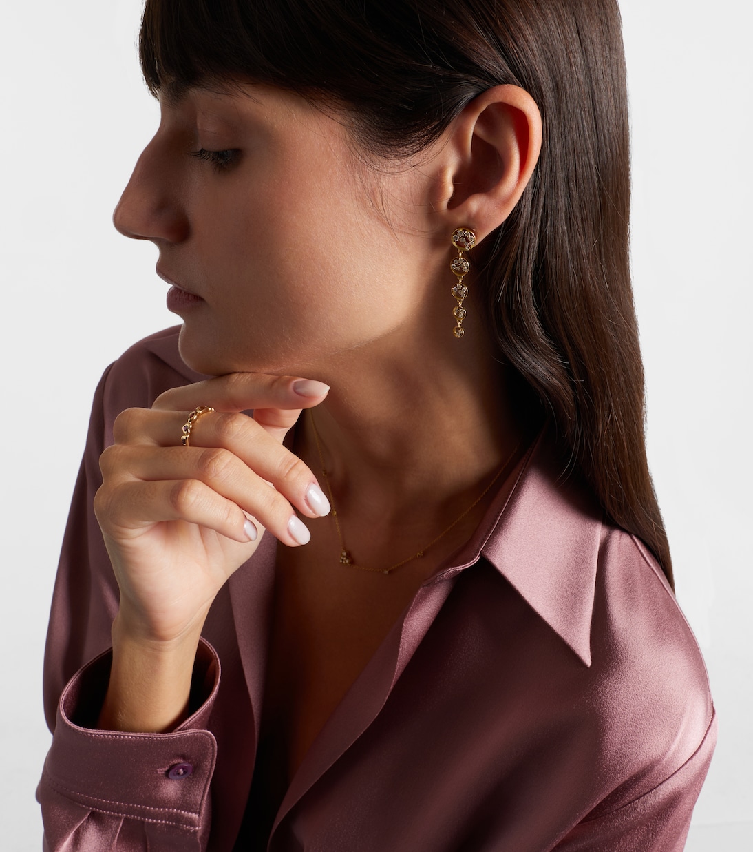 Margot 18kt gold drop earrings with diamonds | Jade Trau
