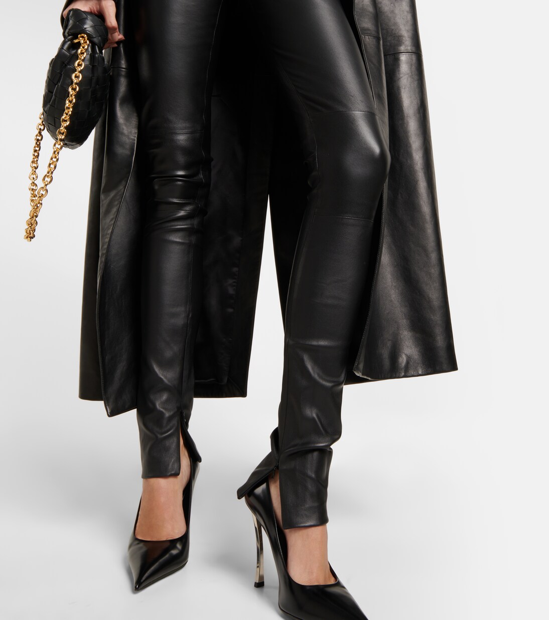 Leggings in pelle a vita alta | Wardrobe.NYC