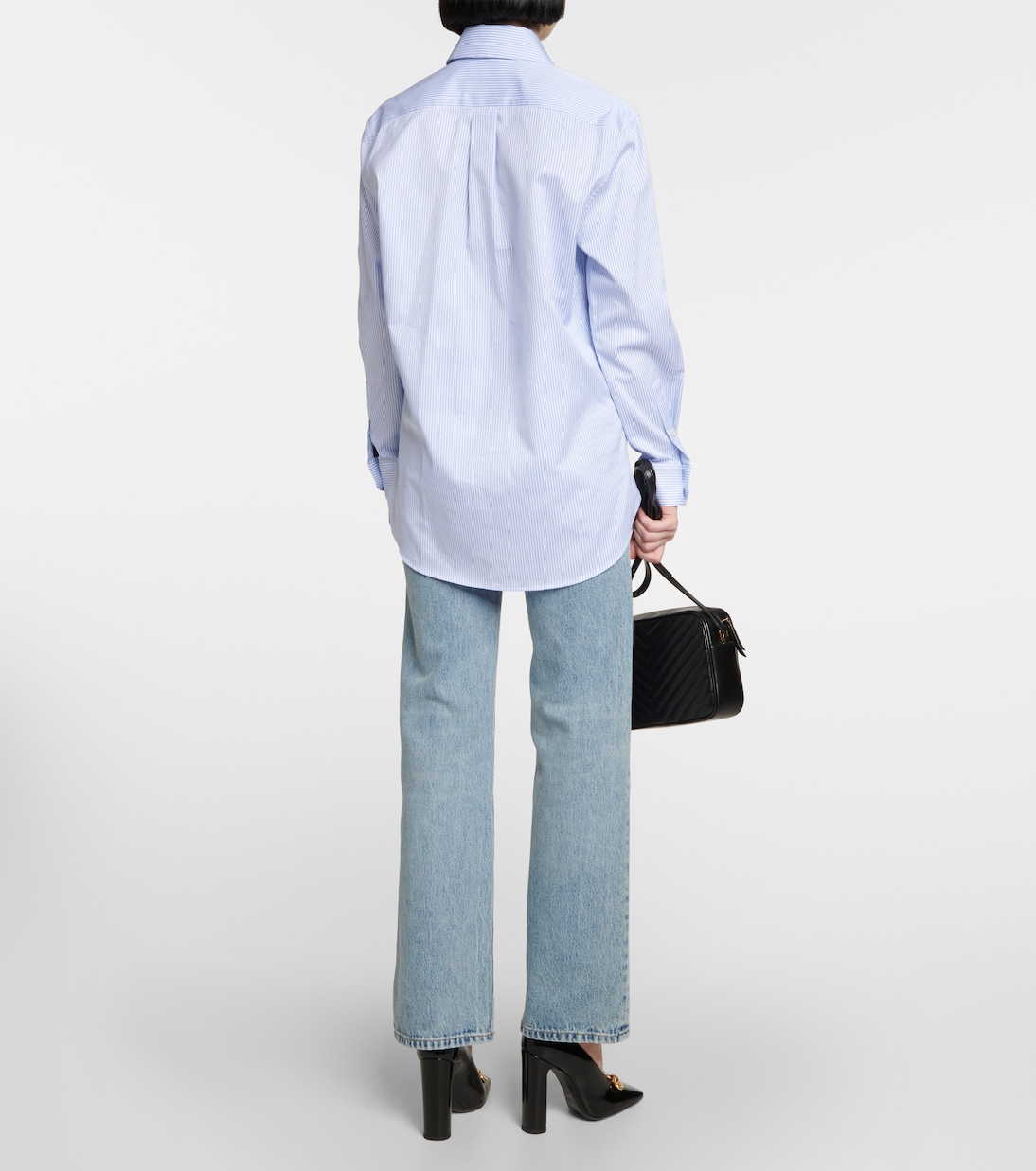 Camicia in Popeline di Cotono a Righe Saint Laurent by Cassandre per Giovani Stilisti