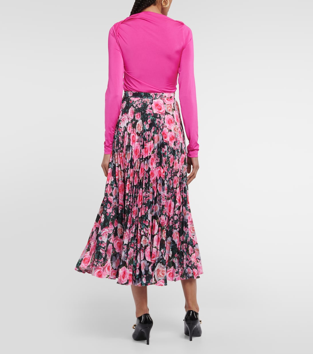 Floral high-rise pleated midi skirt | Christopher Kane