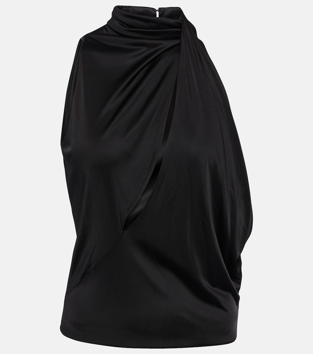 Cutout turtleneck satin top | Versace