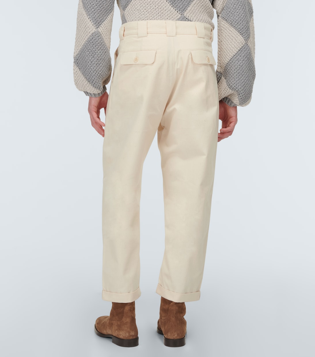 Pantaloni regular in cotone con ricamo | Adish