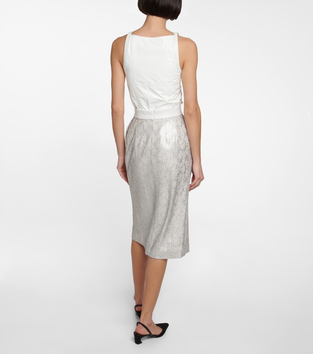 Sequined snake-effect midi skirt | Jacques Wei