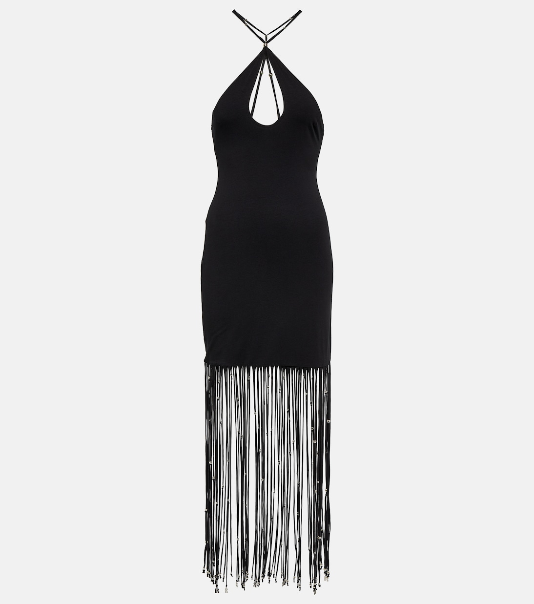 Fringe-trimmed jersey maxi dress | Rotate