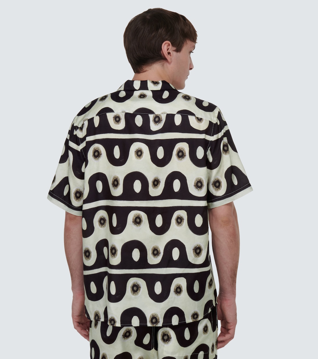 Camisa bowling de algodón y seda | Commas