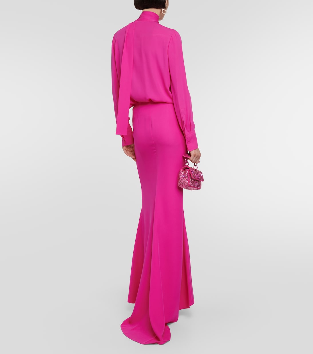 High-rise silk cady maxi skirt | Valentino