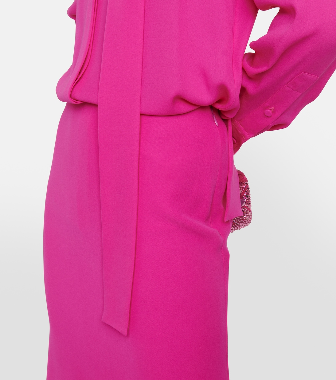 High-rise silk cady maxi skirt | Valentino
