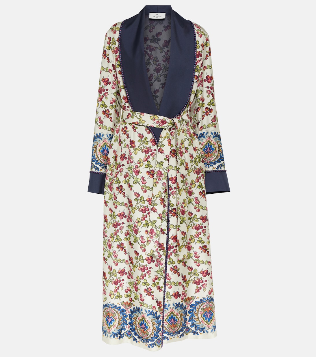 Abrigo de seda estampado con cinturón | Etro