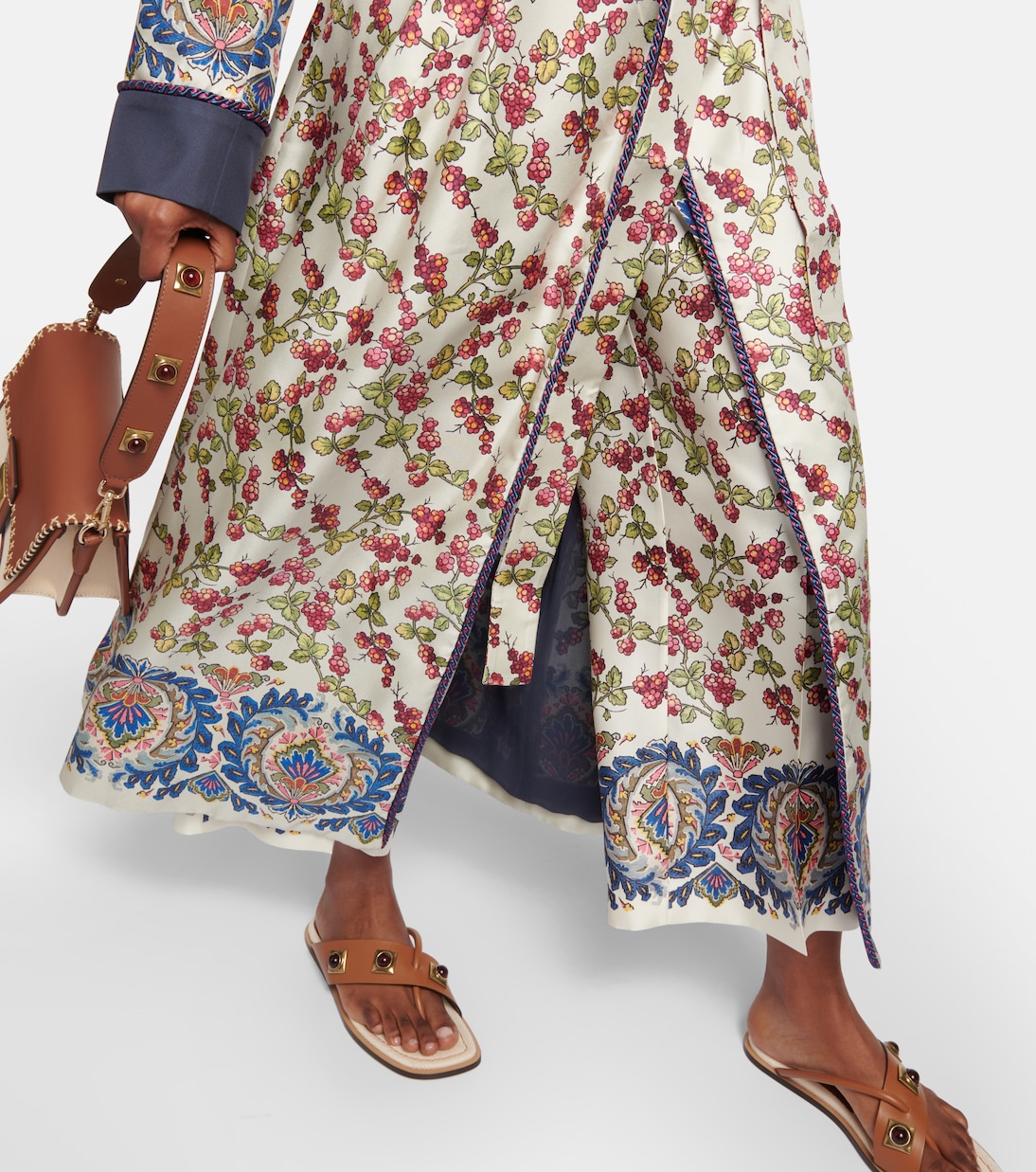 Abrigo de seda estampado con cinturón | Etro