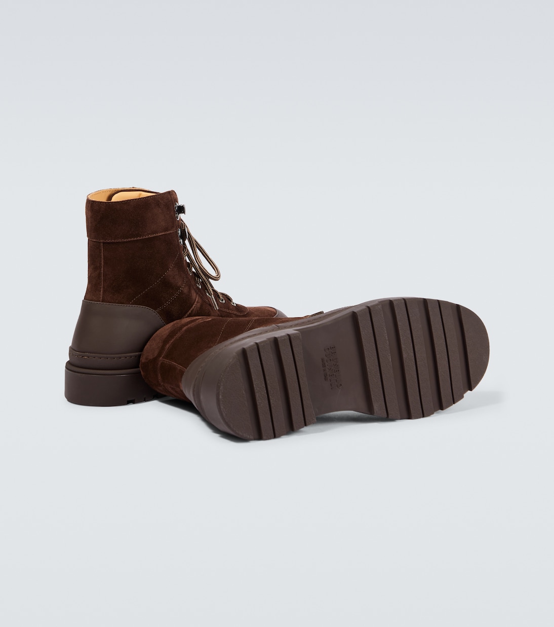 Schnürstiefel aus Veloursleder | Brunello Cucinelli