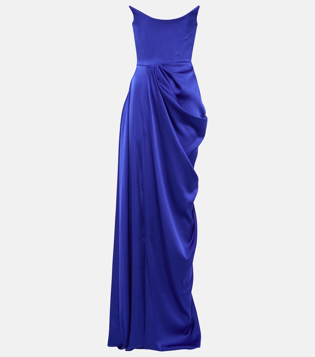 Strapless draped satin gown | Alex Perry