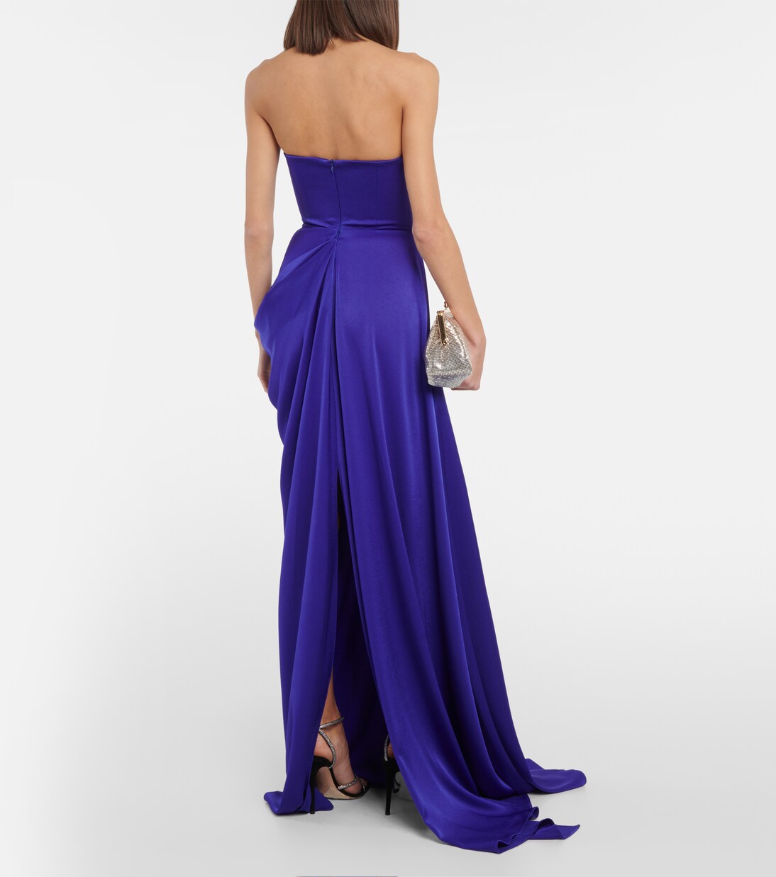 Strapless draped satin gown | Alex Perry