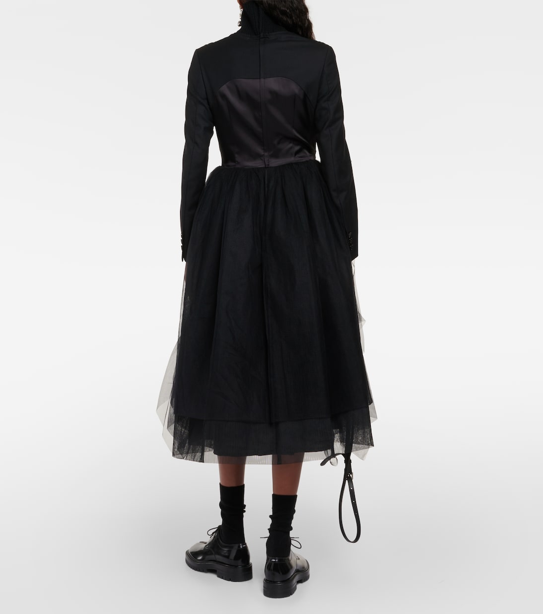 Wool-blend and tulle midi dress | Noir Kei Ninomiya