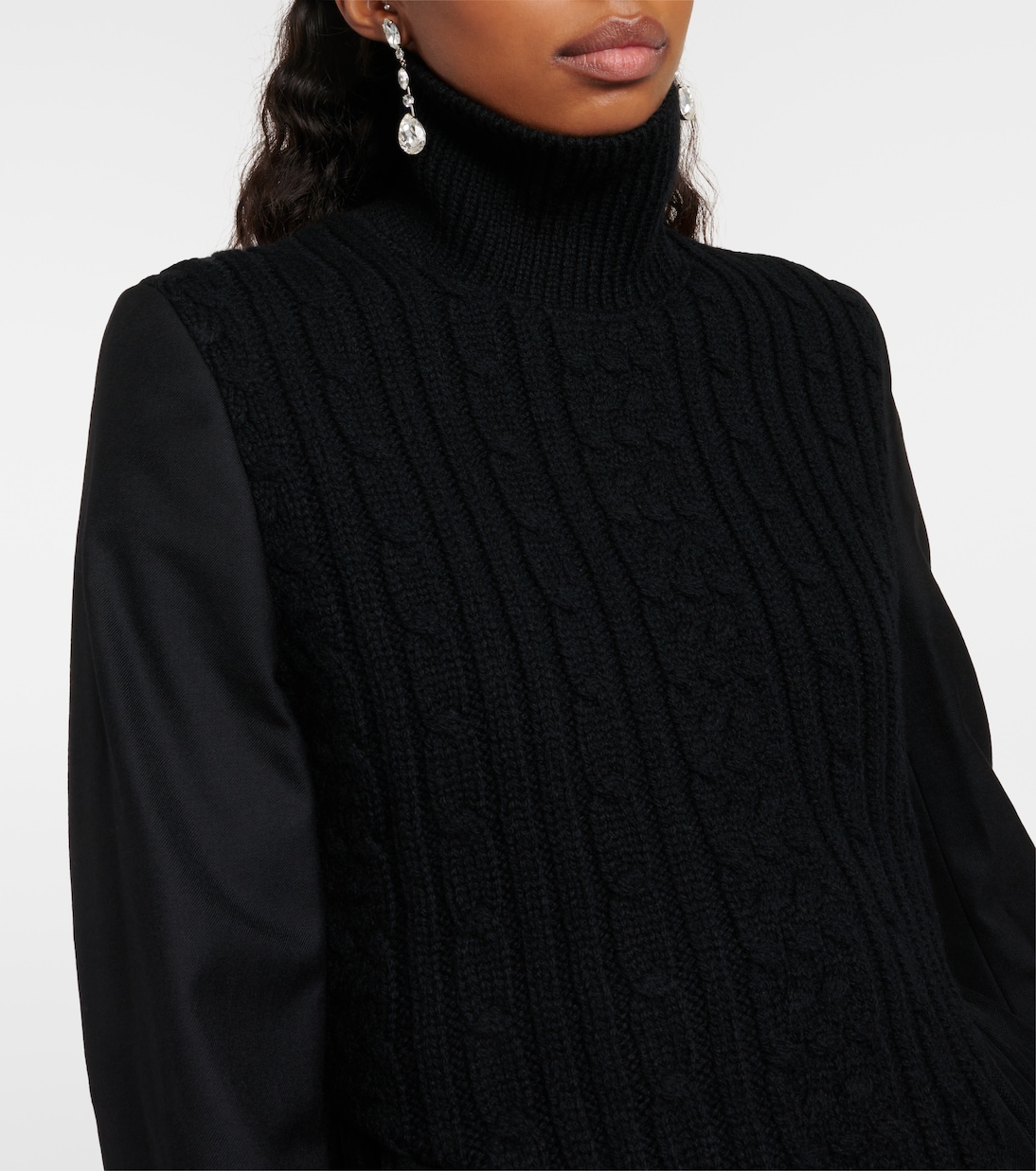 Wool-blend and tulle midi dress | Noir Kei Ninomiya