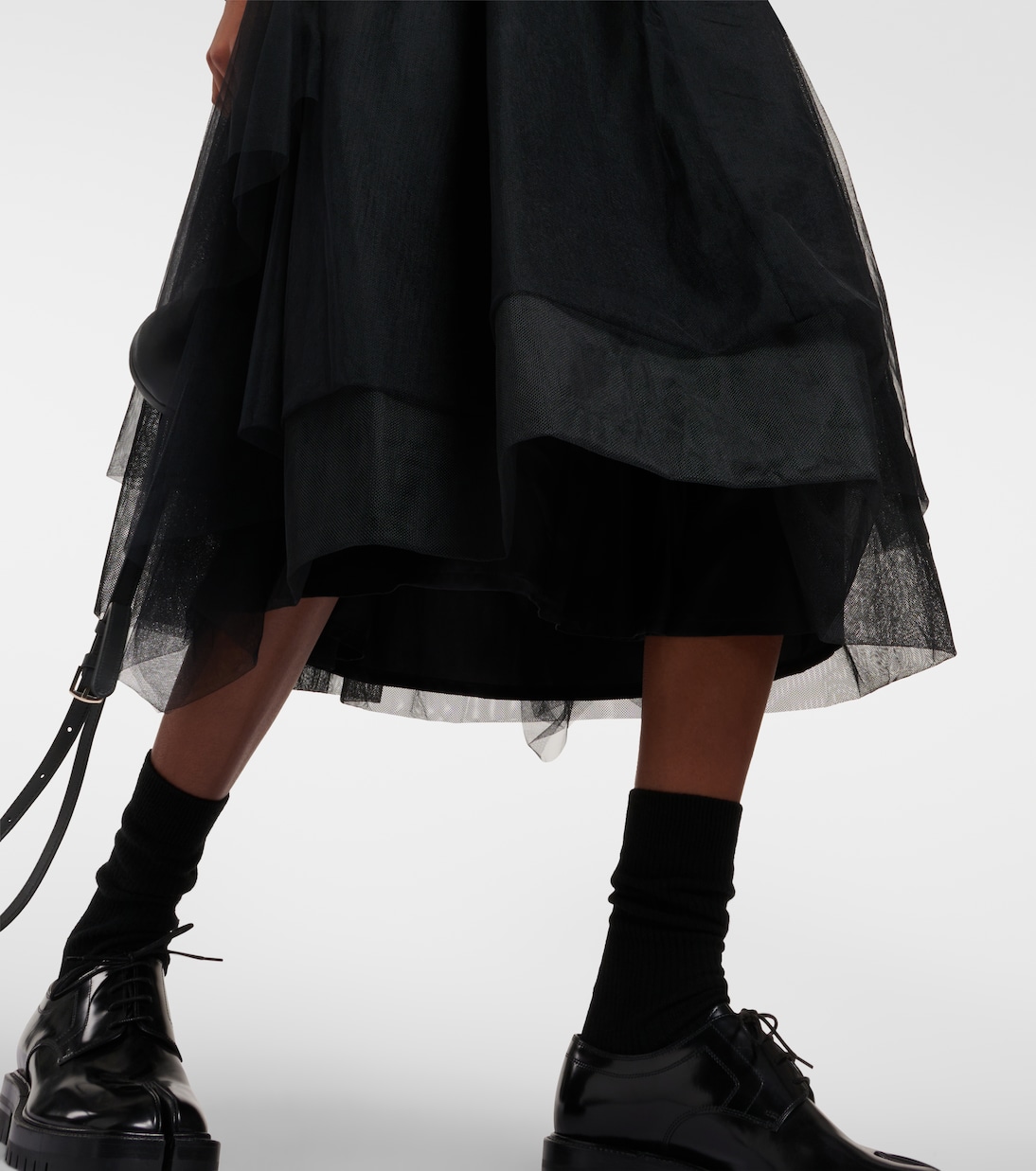 Wool-blend and tulle midi dress | Noir Kei Ninomiya
