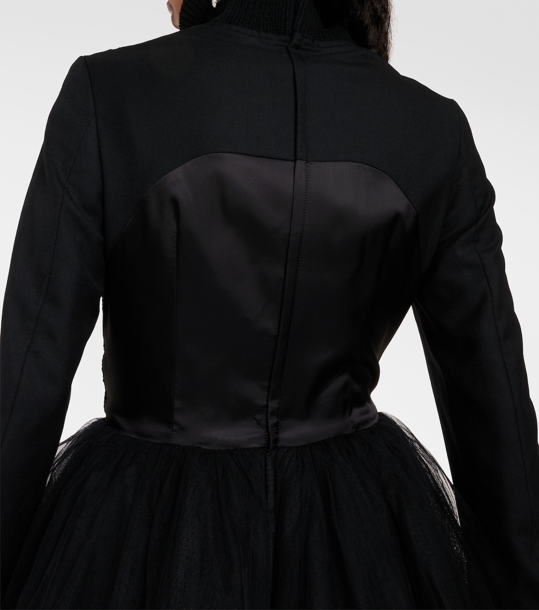 Wool-blend and tulle midi dress | Noir Kei Ninomiya